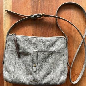 Fossil Grey leather satchel